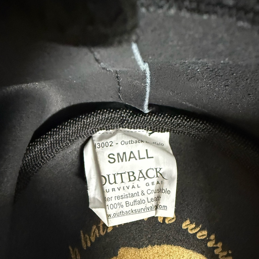 Outback Survival Gear Black Leather Western Hat | Crushable Buffalo Leather | Sm - Picture 6 of 6